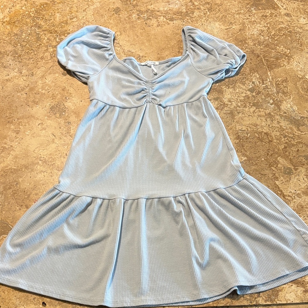 Caution To The Wind Sky Blue Kids Dress